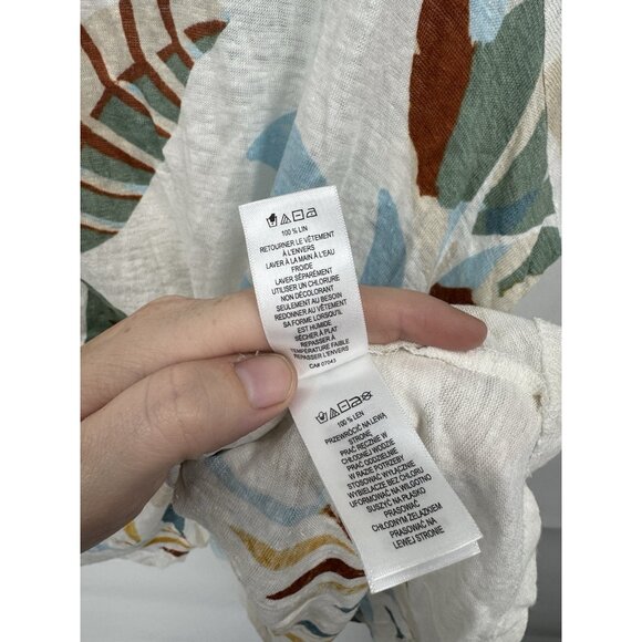 Cynthia Rowley 100% Linen Colorful Too Women 2X Tropical Vacation Beach - Picture 5 of 8